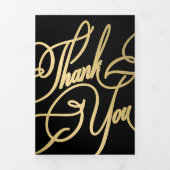 Carte de remerciements mariage noir en or multi ph (Page de couverture)