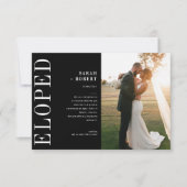 Carte De Remerciements mariage noir et blanc (Devant)