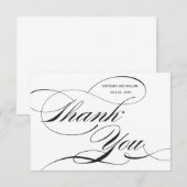 Carte de remerciements Mariage noir et blanc (Devant / Derrière)