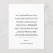 Carte de remerciements Mariage noir et blanc éléga (Dos)