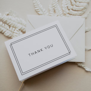 Carte De Remerciements Mariage noir et blanc extrêmement minimaliste