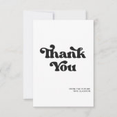 Carte De Remerciements Mariage noir et blanc rétro élégant (Devant)