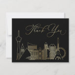 Carte De Remerciements Mariage noir et or Las Vegas<br><div class="desc">Roulez les dés sur l'amour avec ce design de faire-part de mariage Las Vegas. L'élégante oeuvre d'art et la typographie luxueuse confèrent à ce design une ambiance riche et glamour. Parfait pour votre mariage de destination Las Vegas. Commandez vos invitations imprimées et les fournitures de fête ou téléchargez vos invitations...</div>