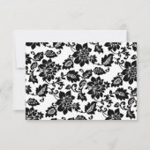 Carte de remerciements Mariage noir et rouge (Dos)