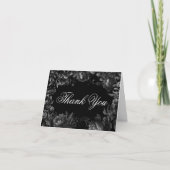Carte De Remerciements Mariage noir gothique classique plié (Devant)
