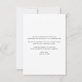 Carte De Remerciements Mariage noir minimaliste photo moderne (Dos)