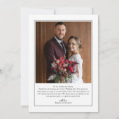 Carte de remerciements Mariage noir noir photo min (Dos)