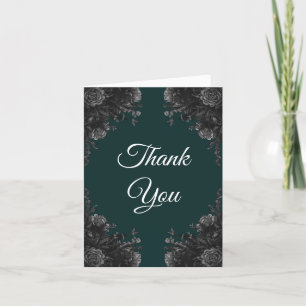 Carte De Remerciements Mariage noir vert foncé