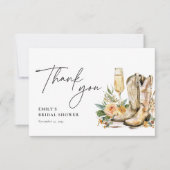 Carte De Remerciements Mariage Occidental Chaussures et Bulles (Devant)