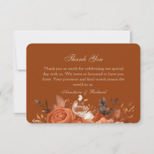 Carte De Remerciements Mariage orange brûlé