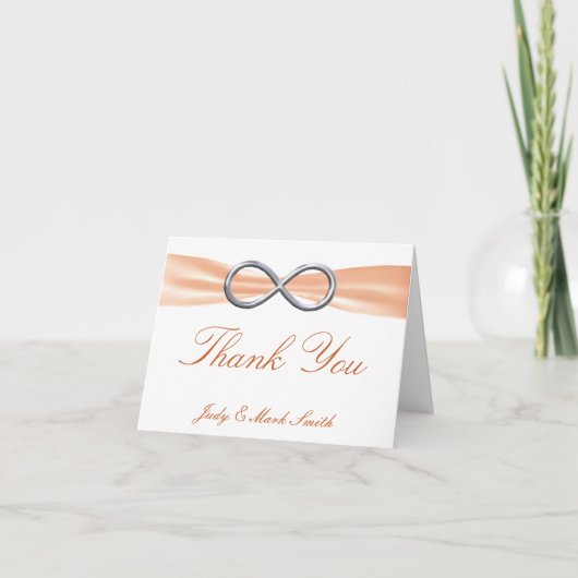 Carte de remerciements Mariage Orange Infinity (Devant)