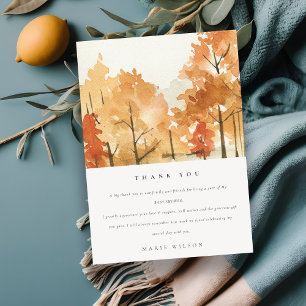 Carte De Remerciements Mariage Orange Jaune Arrière Saison Arbre Automne