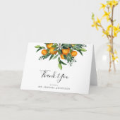 Carte de remerciements Mariage Oranges (Fleur jaune)