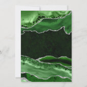 Carte De Remerciements Mariage Pailleté Agate Vert et Argent (Dos)