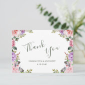Carte De Remerciements Mariage papillon floral de jardin secret (Debout devant)