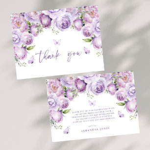 Carte De Remerciements Mariage papillons violets Moderne