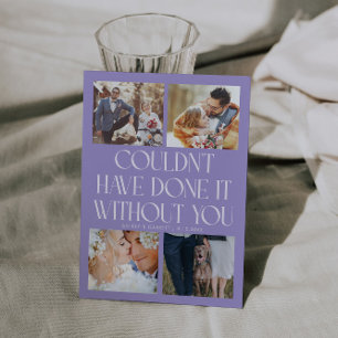 Carte De Remerciements Mariage Pas Sans Vous 4-Photo Lilas
