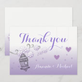 Carte de remerciements mariage Pastel lovebirds (Devant / Derrière)