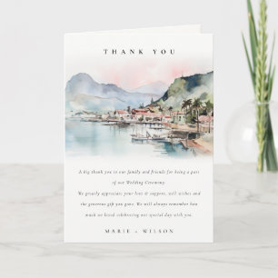 Carte De Remerciements Mariage Paysage Aquarelle Kauai Hawaï