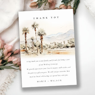 Carte De Remerciements Mariage Paysager Chic à Palm Springs Californie