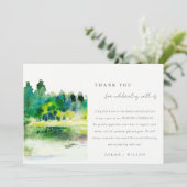 Carte De Remerciements Mariage paysager Chic Campagne Mountain River (Debout devant)