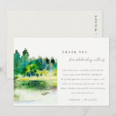 Carte De Remerciements Mariage paysager Chic Campagne Mountain River (Devant / Derrière)