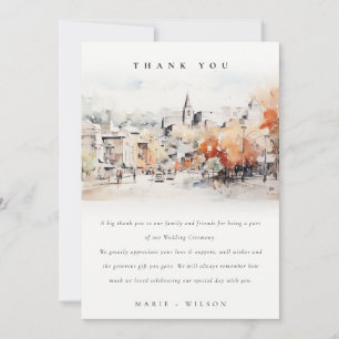 Carte De Remerciements Mariage Paysager Chic Greenville Caroline du Sud