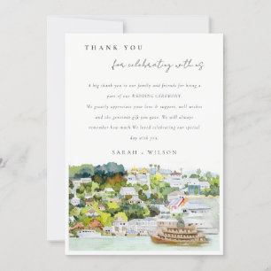 Carte De Remerciements Mariage paysager Elegant River Cruise Country