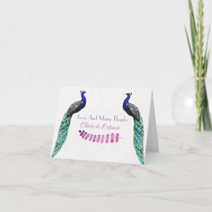 Carte De Remerciements Mariage Peacock