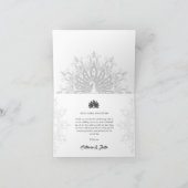 Carte De Remerciements Mariage Peacock blanc Art déco moderne plié (Intérieur)