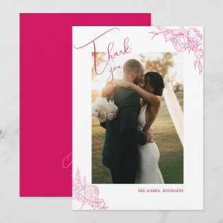 Carte De Remerciements Mariage Peony Elegance