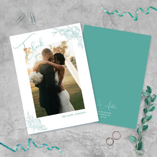 Carte De Remerciements Mariage Peony Elegance