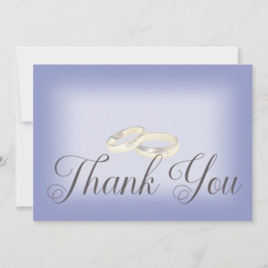 Carte De Remerciements Mariage Périwinkle Mariage d'or (Devant)