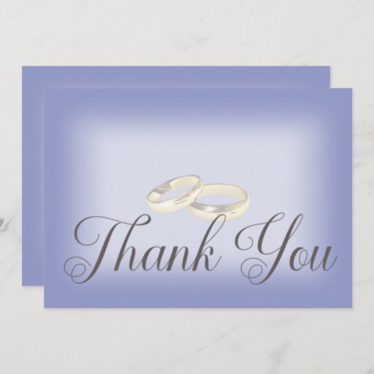 Carte De Remerciements Mariage Périwinkle Mariage d'or (Devant / Derrière)