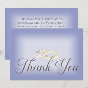 Carte De Remerciements Mariage Périwinkle Mariage d'or