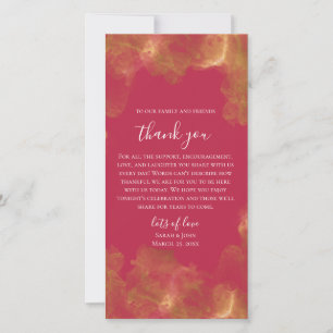 Carte De Remerciements Mariage personnalisable Bold Elegant Gold Magenta