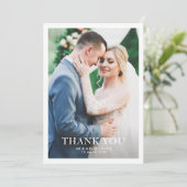 Carte De Remerciements mariage personnalisé aux frontières blanches moder (Debout devant)