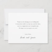 Carte de remerciements Mariage personnalisé avec p (Dos)