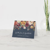 Carte De Remerciements Mariage personnalisé en fleur rustique (Devant)