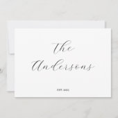 Carte De Remerciements Mariage personnalisé minimal et simple (Devant)