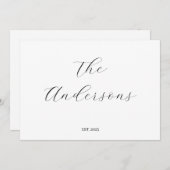 Carte De Remerciements Mariage personnalisé minimal et simple (Devant / Derrière)