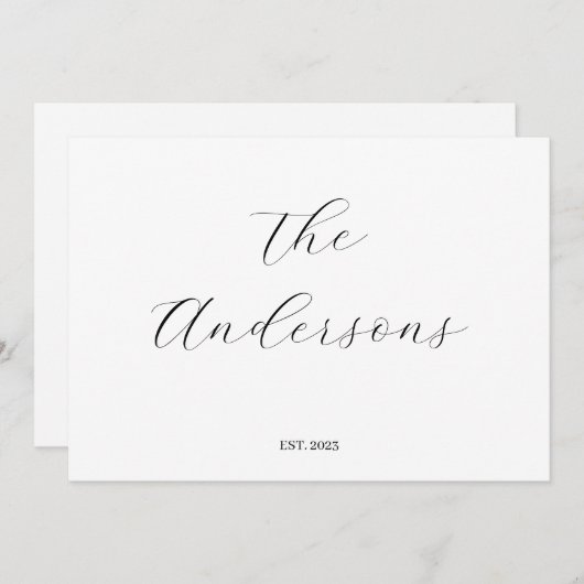 Carte De Remerciements Mariage personnalisé minimal et simple (Devant / Derrière)