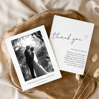 Carte de remerciements Mariage personnalisé modern