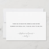 Carte De Remerciements Mariage personnalisé moderne Silver (Dos)