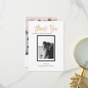 Carte De Remerciements Mariage Personnalisé Simple et Classe Minimaliste