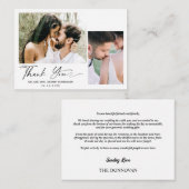 Carte de remerciements Mariage photo à script mini (Devant / Derrière)