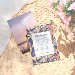 Carte De Remerciements Mariage photo Abstrait couleur gras<br><div class="desc">Un carte de remerciements photo unique qui correspond à notre collection de Mariages uniques fleuris Abstraits gras. Ce design présente un motif botanique abstrait dans les tons terre rose, violet, vert et bleu. Il y a un message de remerciement personnalisé et sincère à l'express de votre gratitude envers vos amis...</div>