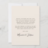 Carte De Remerciements Mariage photo Arched (Dos)