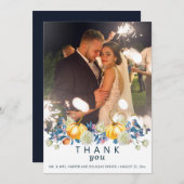 Carte De Remerciements Mariage photo Automne (Devant / Derrière)