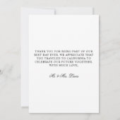 Carte De Remerciements Mariage Photo Beau Script Formal (Dos)